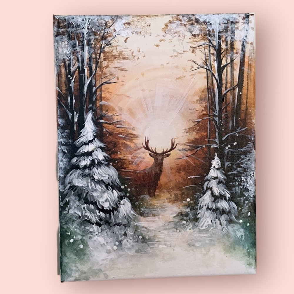 SALE!! Original painting Sunrise stag original painting